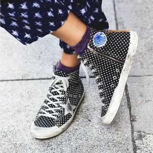 Golden Goose Francy Dot High Top Sneakers Size: 37